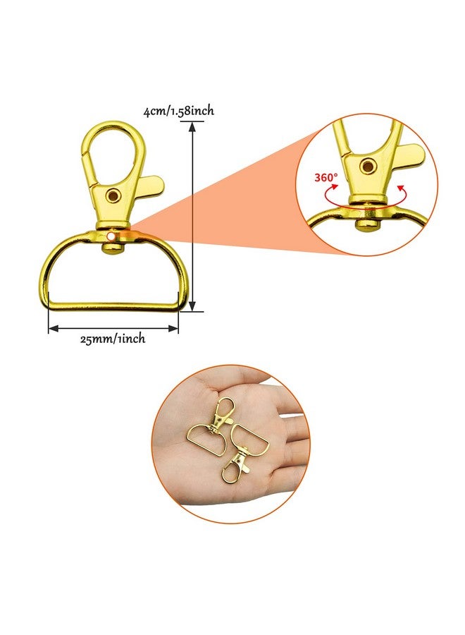 Oubaka 60Pcs Gold Swivel Snap Hook D Ring Metal Swivel Clasps Lobster Clasp Key Chain Clip Hook Swivel Clasps Claw Lobster Lanyard Clasp For Keychain Lanyard Jewelry Diy Crafts Supplies - Image 5