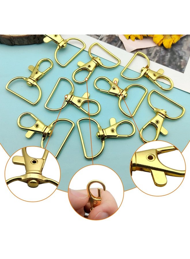 Oubaka 60Pcs Gold Swivel Snap Hook D Ring Metal Swivel Clasps Lobster Clasp Key Chain Clip Hook Swivel Clasps Claw Lobster Lanyard Clasp For Keychain Lanyard Jewelry Diy Crafts Supplies - Image 4