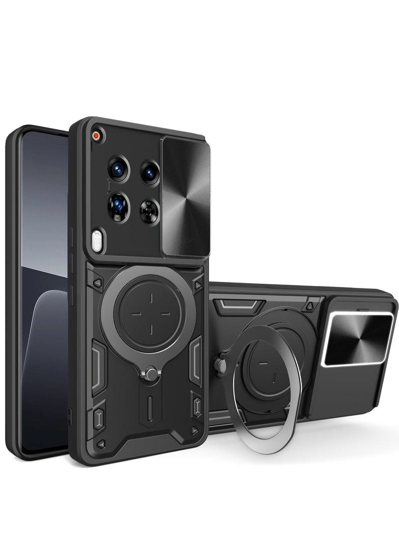 Generic - TECNO Camon 30 5G Case Cover, Slide Camera Lens Cover, 360°Rotating Kickstand Ring, Bumper Shockproof Phone Case，Compatible with Car Magnetic Mount Mobile Phone Case For TECNO Camon 30 5G Black - Image 1