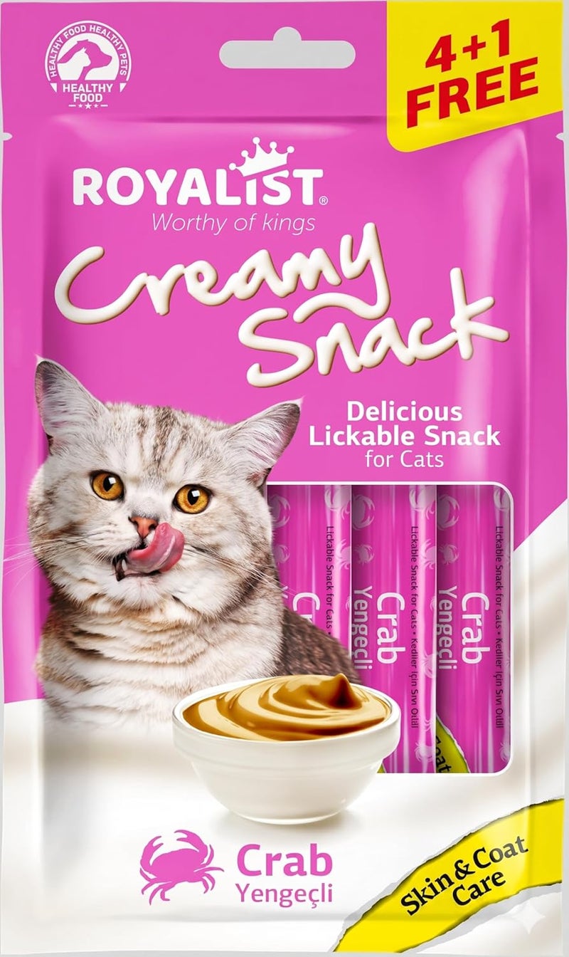 Creamy Snacks for Adult Cats Crab Flavor - Skin & Coat Care 75g 75g