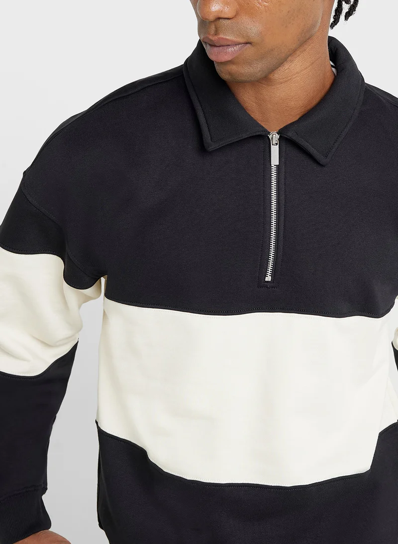 Only & Sons Onsbyron Color Block Half Zip Polo Shirt