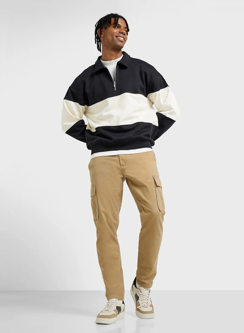 Only & Sons Onsbyron Color Block Half Zip Polo Shirt