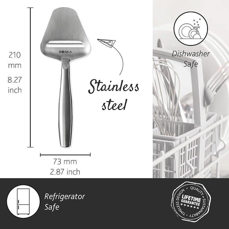 BOSKA Stainless Steel Cheese Slicer - Copenhagen For All Types of Cheese - Multi-Functional Cheese Slicer - Handheld Slicer - Silver Non-Stick - Dishwasher Safe - For Kitchen Cooking - Image 5