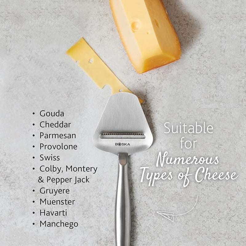BOSKA Stainless Steel Cheese Slicer - Copenhagen For All Types of Cheese - Multi-Functional Cheese Slicer - Handheld Slicer - Silver Non-Stick - Dishwasher Safe - For Kitchen Cooking - Image 3