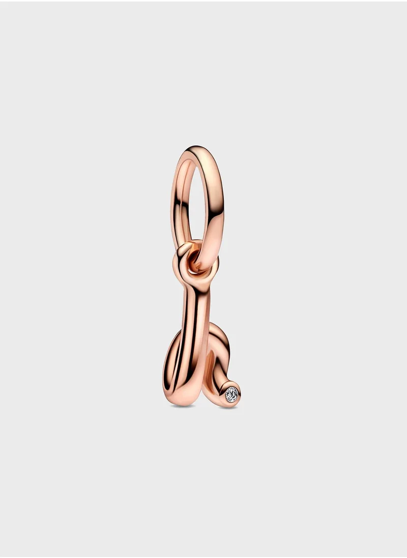 PANDORA Letter H Script Alphabet Dangle Charm