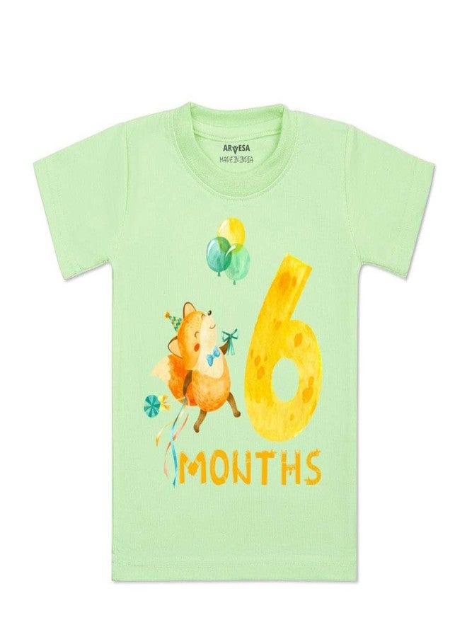 ARVESA 6 Month TS-283 Baby Tshirt for Kids Boys & Girls Half Sleeves Round Neck Clothes Tshirt for Kids Boys 1 Months to 6 Years Dress Green - Image 1