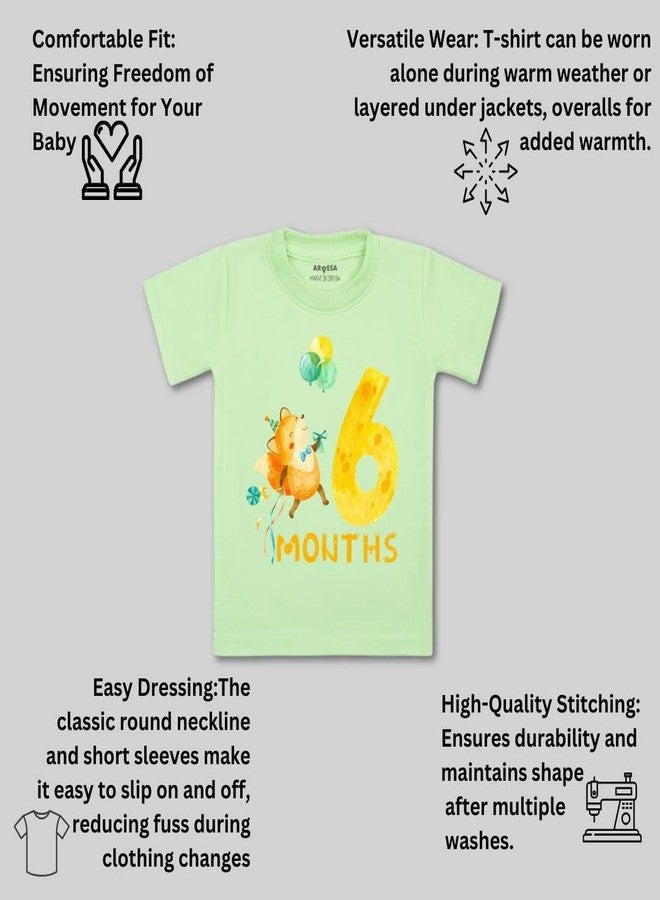 ARVESA 6 Month TS-283 Baby Tshirt for Kids Boys & Girls Half Sleeves Round Neck Clothes Tshirt for Kids Boys 1 Months to 6 Years Dress Green - Image 3