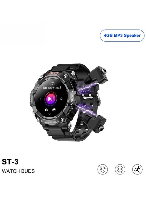 Germany Watch Buds ST 3 with AMOLED Display and 4 GB MP3 Speaker (Watch+Earbuds)