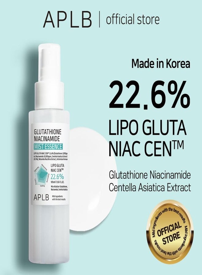 ايه بي ال بي خلاصة بخاخ الجلوتاثيون والنياسيناميد من APLB | LIPO GLUTA NIAC CEN™ 22.6% 3.55 أونصة سائلة / عناية بالبشرة الكورية، يجدد الرطوبة، وينعش البشرة بلطف ويحسن ملمسها بفضل النياسيناميد - Image 2