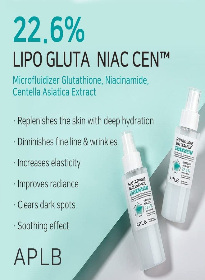 ايه بي ال بي خلاصة بخاخ الجلوتاثيون والنياسيناميد من APLB | LIPO GLUTA NIAC CEN™ 22.6% 3.55 أونصة سائلة / عناية بالبشرة الكورية، يجدد الرطوبة، وينعش البشرة بلطف ويحسن ملمسها بفضل النياسيناميد - Image 3