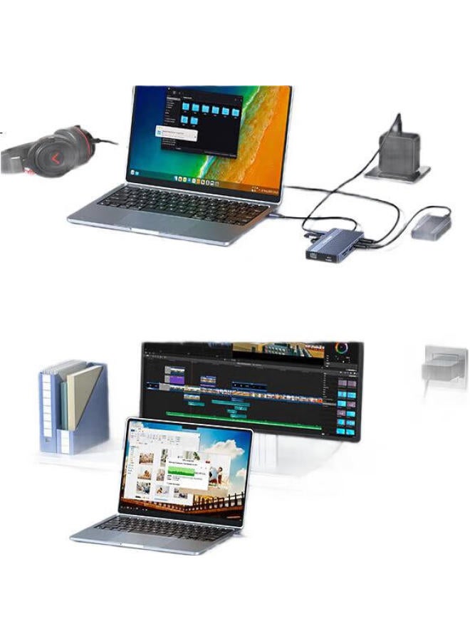 Acasis Type-C 3.2 Expansion Dock Usb-C To Dual Hdmi Thunderbolt 4 Expansion Dock Four-Screen Different Display 10G Transfer 4K 60Hz Multi-Screen Expansion Full-Function C Video Port Ds-0203 - Image 2