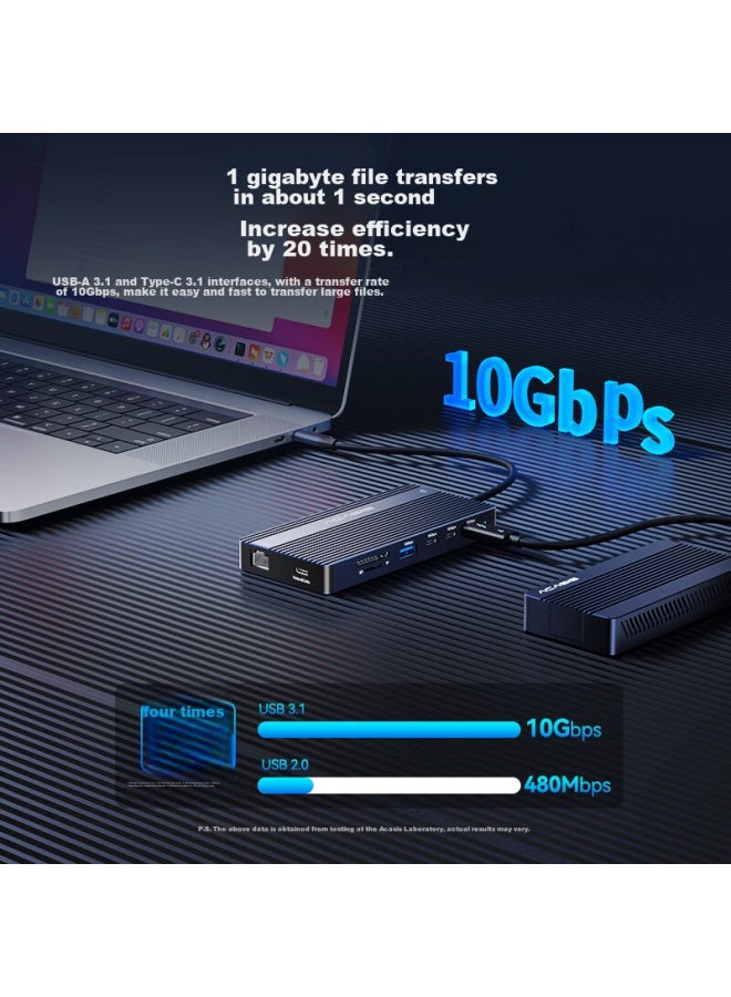 Acasis Type-c 3.2 Expansion Dock Usb-c To Dual Hdmi Thunderbolt 4 Expansion Dock Four-screen Different Display 10g Transfer 4k 60hz Multi-screen Expansion Full-function C Video Port Ds-0203 - Image 5