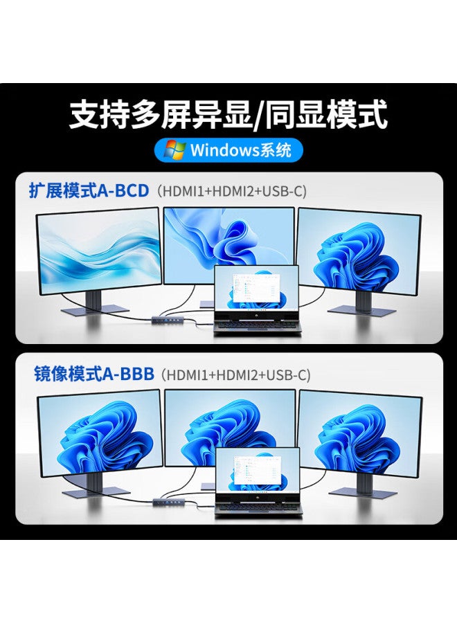 Acasis Type-c 3.2 Expansion Dock Usb-c To Dual Hdmi Thunderbolt 4 Expansion Dock Four-screen Different Display 10g Transfer 4k 60hz Multi-screen Expansion Full-function C Video Port Ds-0203 - Image 3