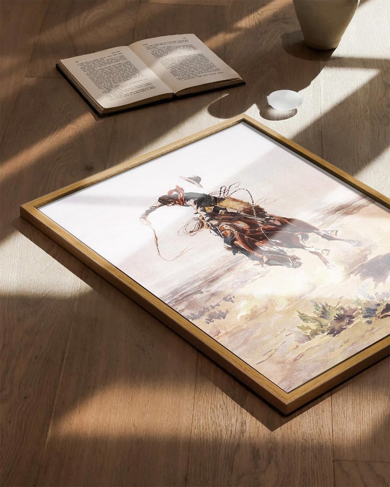 KBKBART Vintage Western Wall Art, Southwest Framed Canvas, Art Prints, Cowboy Pictures, Southwestern Artwork, Farmhouse Decor for Bedroom Bathroom - Image 4