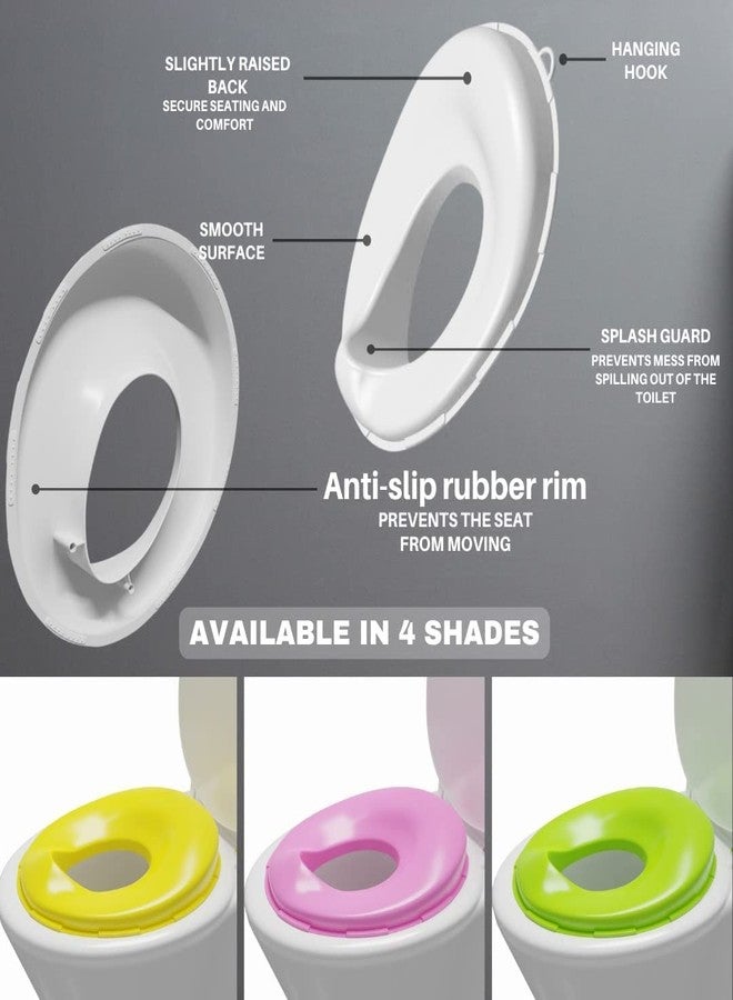 TechHark Baby Potty Training Toilet Seat For Boys And Girls Kids, Non-Slip With Splash Guard, Fits Round & Oval Toilets, Free Includes Storage Hook (Green), Plastic, 1 Count - Image 5