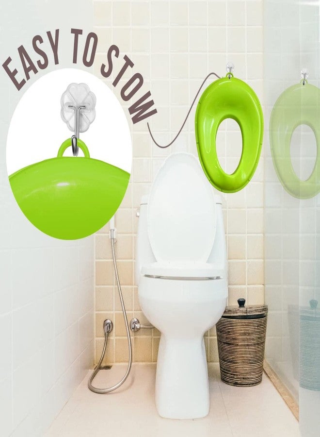 TechHark Baby Potty Training Toilet Seat For Boys And Girls Kids, Non-Slip With Splash Guard, Fits Round & Oval Toilets, Free Includes Storage Hook (Green), Plastic, 1 Count - Image 4