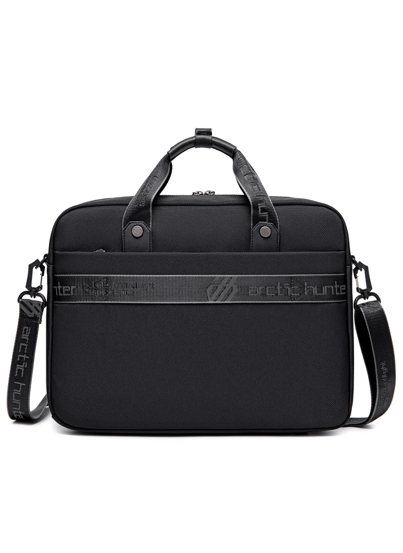 أركتيك هانتر Office Laptop Bag Water Resistant Anti Theft Messenger Bag 15.6 inch with 4 Zipper Pockets and Adjustable Shoulder Strap Sling Bag for Men and Women GW00017 Black