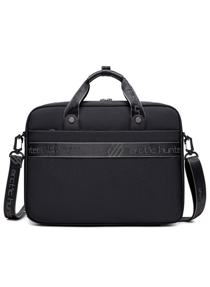 ARCTIC HUNTER Office Laptop Bag Water Resistant Anti Theft Messenger Bag 15.6 inch with 4 Zipper Pockets and Adjustable Shoulder Strap Sling Bag for Men and Women GW00017 Black - Image 2