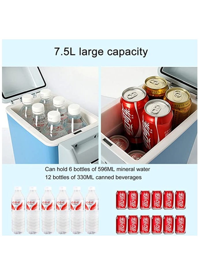Generic - Camping Fridge Portable Mini Car Fridge Hot and Cold 7.5 Liter with Adjustable Shoulder Strap Electric Cool Box Run Quietly for Camping Road Trip travel party and Picnic - Image 1