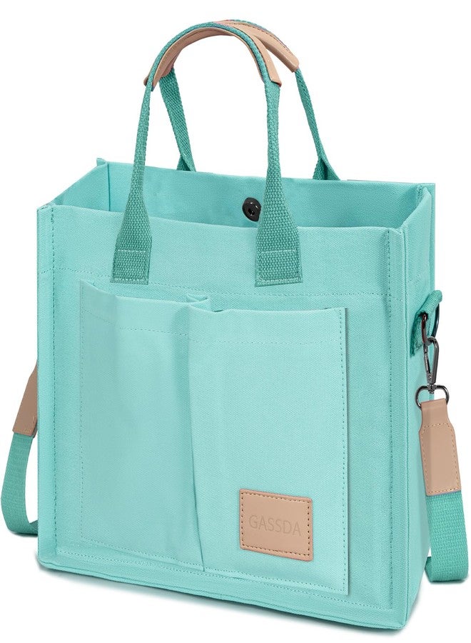 GASSDA Tote Bags for Women, Canvas Tote Purse Crossbody Bags with Pockets Top Handle Shoulder Handbags Satchel Bags for Women Work (Green) - Image 1
