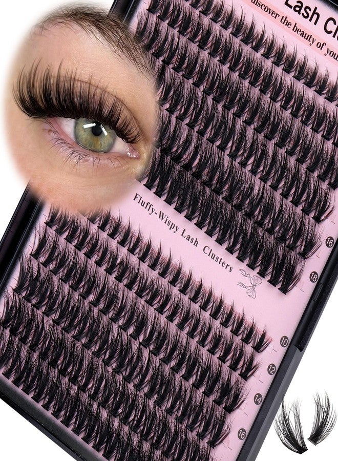 Goddvenus Lash Clusters Wispy Eyelash Clusters Fluffy Lashes Clusters Cute D Curl Cluster Eyelash Extensions with Soft Cotton Band Cluster Lashes 10-18mm Eyelashes Clusters for DIY Lash Extension - Image 1