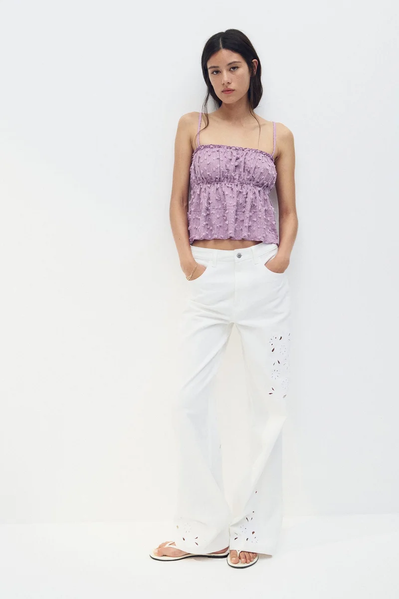 H&M Textured jersey top