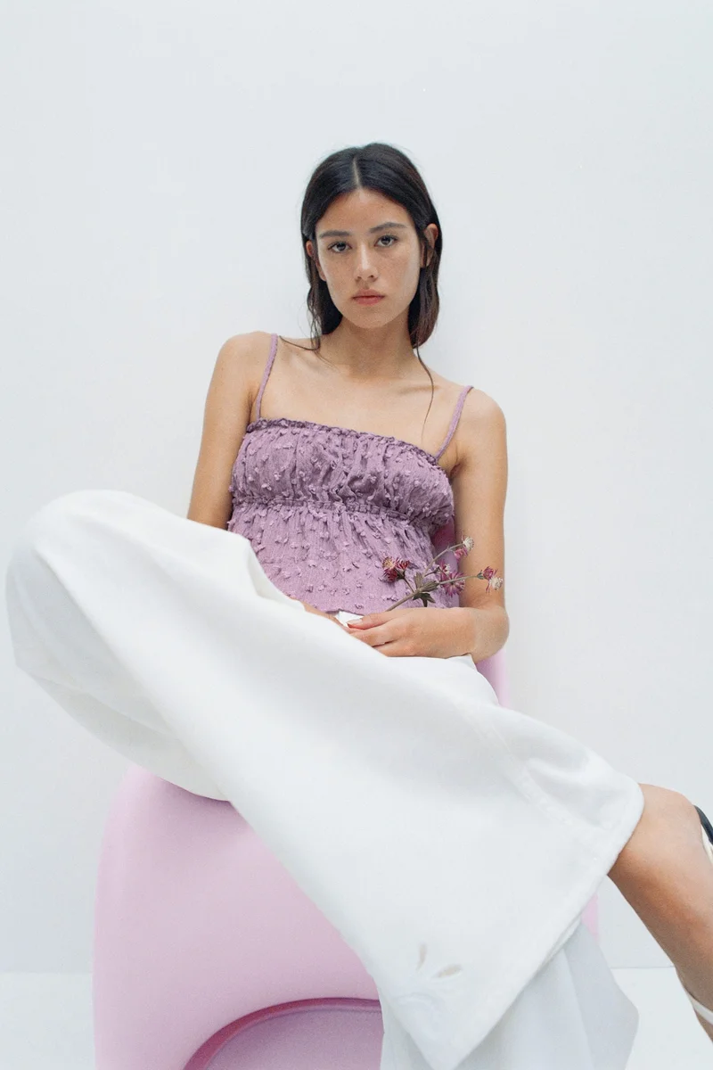 H&M Textured jersey top