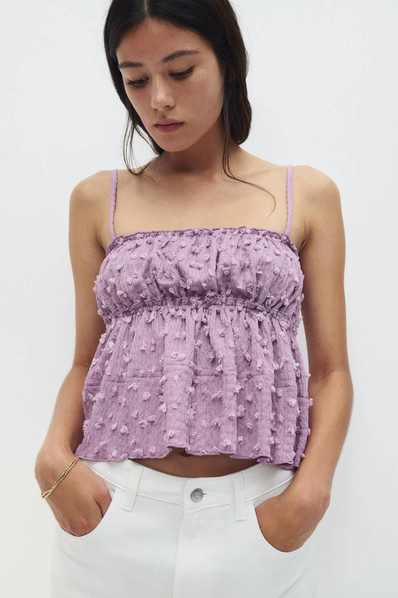 H&M Textured jersey top