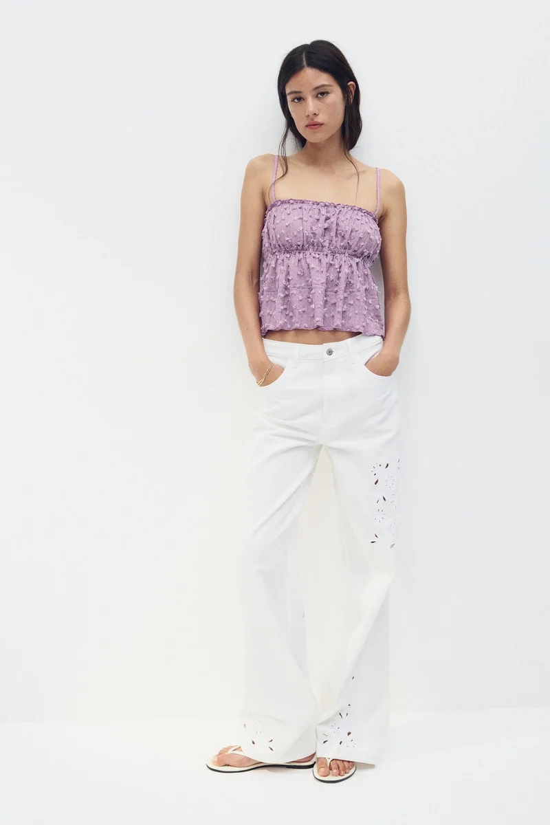 H&M Textured jersey top