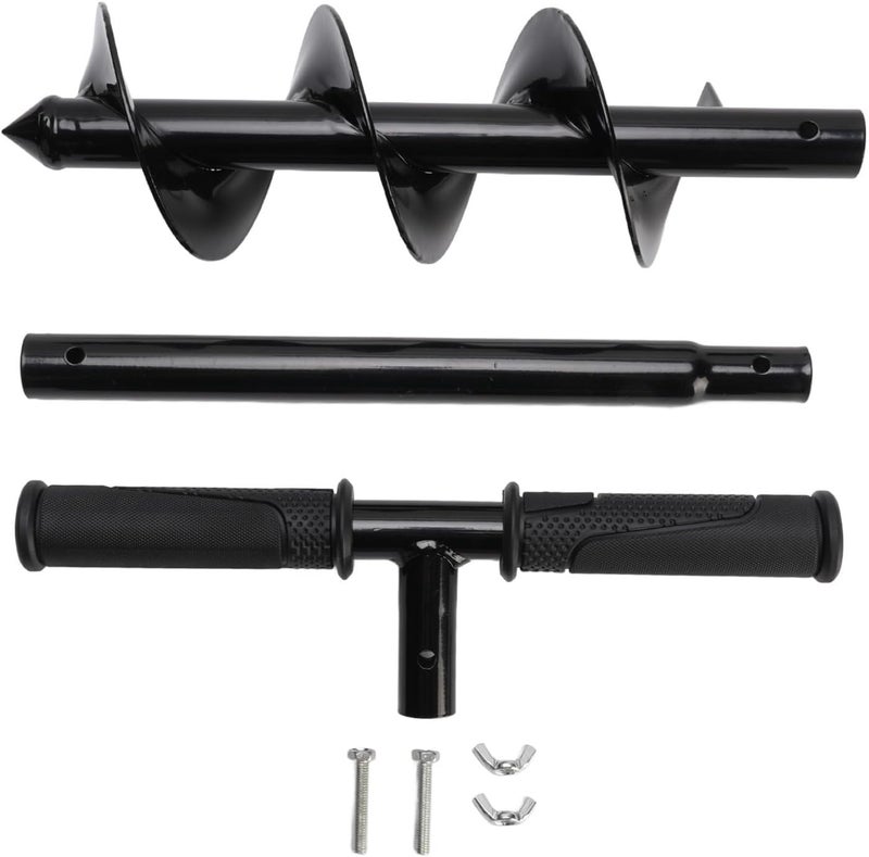 Hand Operated Auger Drill Bit, T Shaped Cold Rolled Steel, Manual Garden Hole Digger - Ergonomic Rubber Handle, Fast Installation, Ideal for Planting and Outdoor Use - Image 1