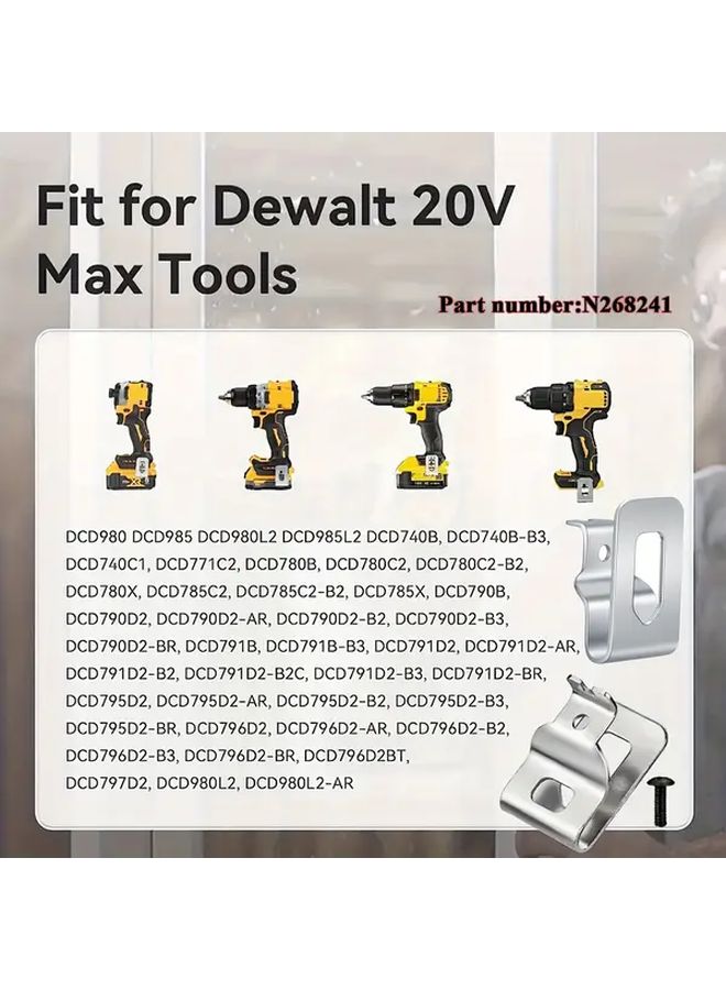 2pcs Metal Belt Clips For Drill Tool With Screws Hook Kit - Image 3