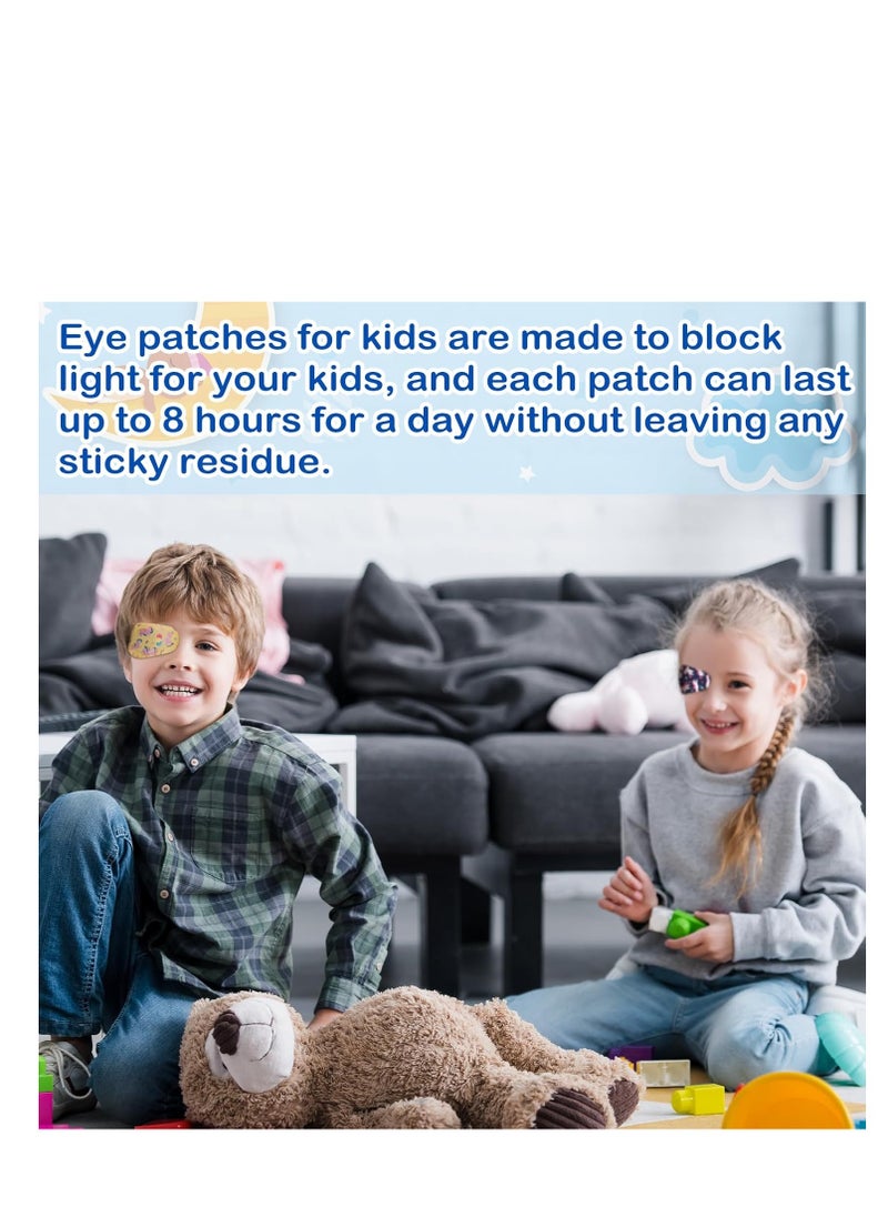 Y&D - Adhesive Eye Patches 60 Pcs Kids Girls Patches Toddler Bulk Patch Fabric Breathable Fun Cute Designs Cotton Bandages For Light Blocking 12 Styles - Image 1
