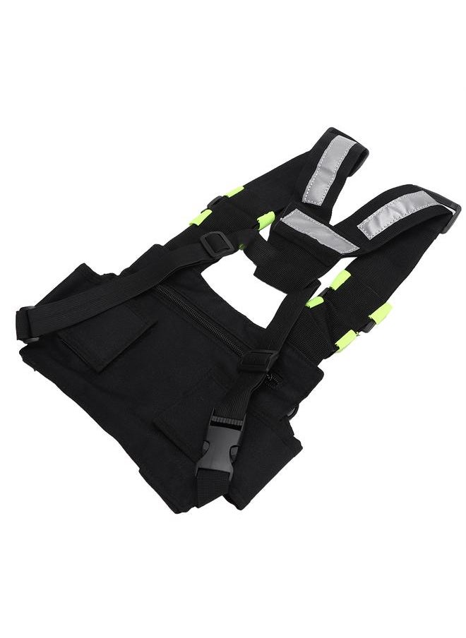 Thoraya Yellow Reflective Band Chest Harness Front Pack Pouch for UV-5R/82/9R/XR TYT TH-UV8000D/MD-380  - Image 2