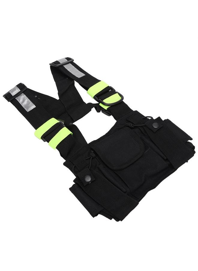 Thoraya Yellow Reflective Band Chest Harness Front Pack Pouch for UV-5R/82/9R/XR TYT TH-UV8000D/MD-380  - Image 1