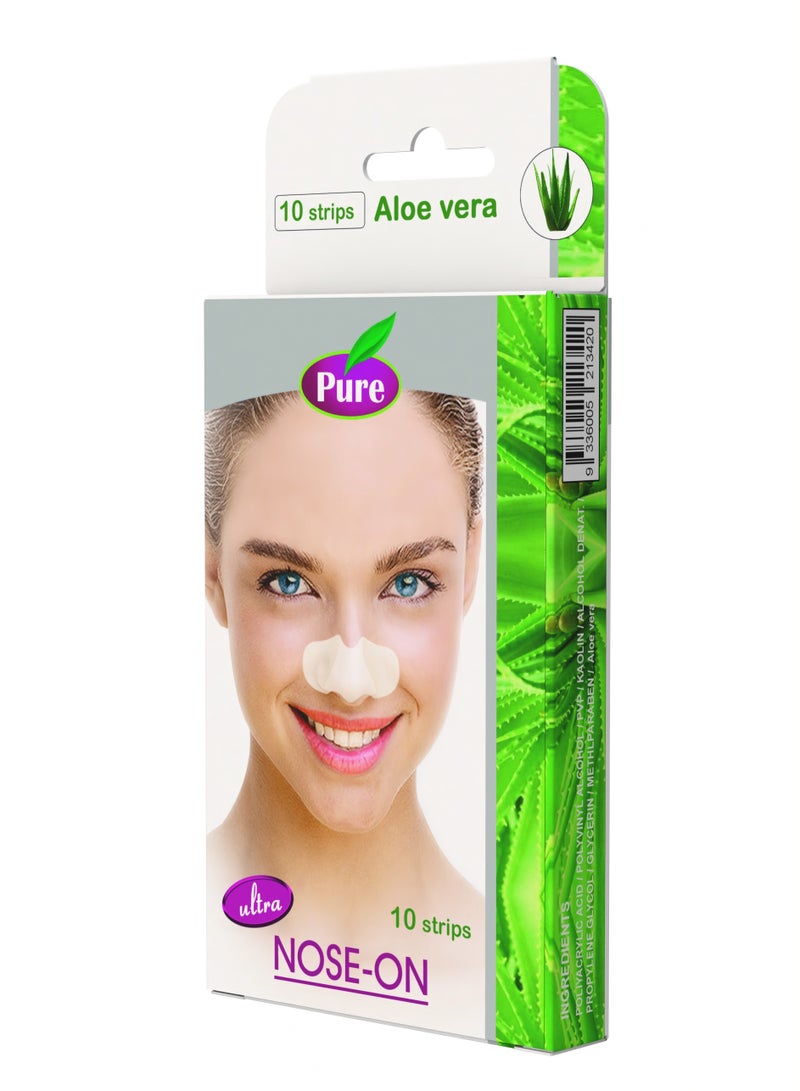 PURE Pure Aloe Vera Nose Pore Cleansing Strips - 10 STRIPS - Image 2