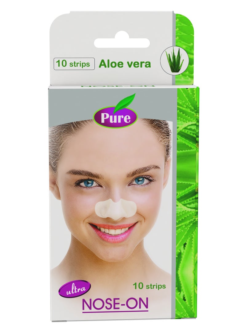 PURE Pure Aloe Vera Nose Pore Cleansing Strips - 10 STRIPS - Image 1