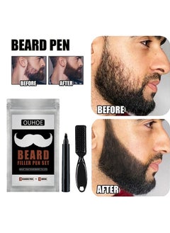 OUHOE Beard Filler Pen Set, Beard Pen for Men, Waterproof Beard Filler Pen Set with Waterproof Beard Filler Pen and Beard Brush, Long Lasting Coverage, Natural Look  - Image 1