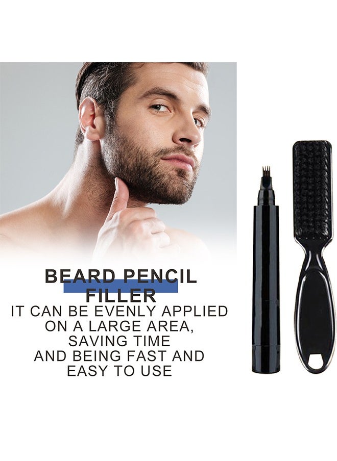 OUHOE Beard Filler Pen Set, Beard Pen for Men, Waterproof Beard Filler Pen Set with Waterproof Beard Filler Pen and Beard Brush, Long Lasting Coverage, Natural Look  - Image 5