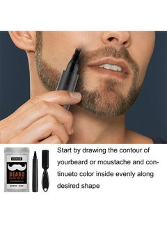 OUHOE Beard Filler Pen Set, Beard Pen for Men, Waterproof Beard Filler Pen Set with Waterproof Beard Filler Pen and Beard Brush, Long Lasting Coverage, Natural Look  - Image 2