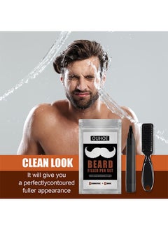 OUHOE Beard Filler Pen Set, Beard Pen for Men, Waterproof Beard Filler Pen Set with Waterproof Beard Filler Pen and Beard Brush, Long Lasting Coverage, Natural Look  - Image 3