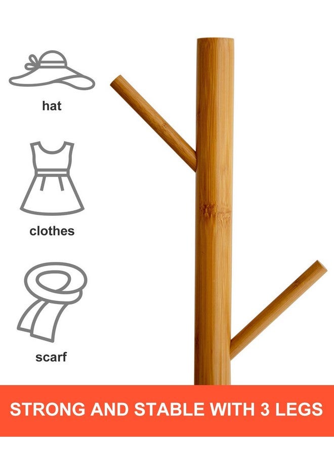 Naayaab Craft Naayaab Craft Free Standing Bamboo Coat Stand with 7 Hooks | Tree Coat Rack Stand | Coat Hanger Stand for Coats, Hats, Scarves, Clothes, and Handbags | DIY (Do It Yourself) | Golden Yellow, Cm  - Image 4