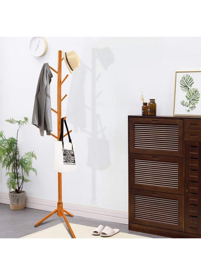 Naayaab Craft Naayaab Craft Free Standing Bamboo Coat Stand with 7 Hooks | Tree Coat Rack Stand | Coat Hanger Stand for Coats, Hats, Scarves, Clothes, and Handbags | DIY (Do It Yourself) | Golden Yellow, Cm  - Image 1