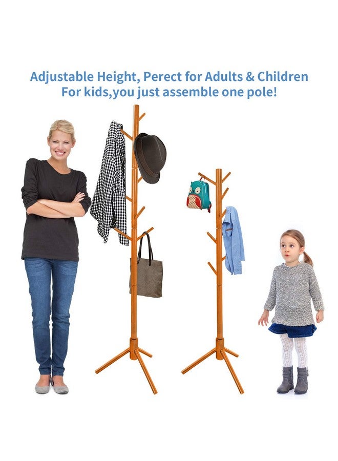 Naayaab Craft Naayaab Craft Free Standing Bamboo Coat Stand with 7 Hooks | Tree Coat Rack Stand | Coat Hanger Stand for Coats, Hats, Scarves, Clothes, and Handbags | DIY (Do It Yourself) | Golden Yellow, Cm  - Image 3