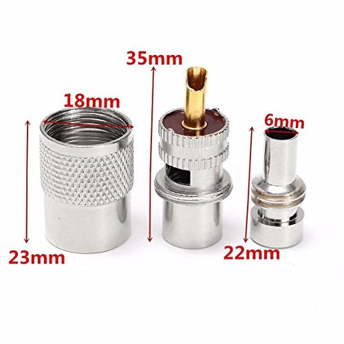 ESUMIC PL259 Solder Connector Plug with Reducer for RG8X Coaxial Coax Cable 10Pack - Image 4