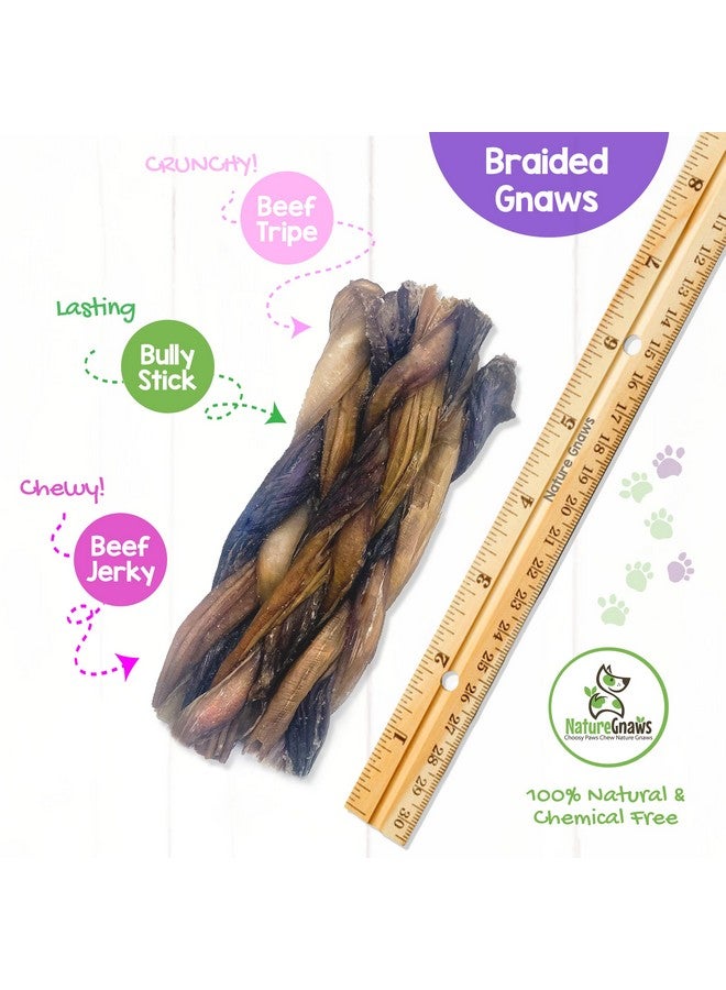 Nature Braided Gnaws For Dogs 56" (10 Count)  Long Lasting For Small And Medium Dogs  Natural Beef Bully Stick Combo Braids  Rawhide Free - Image 3