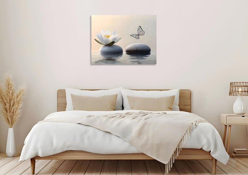 OWNANRTHM Zen Lotus Canvas Wall Art with Butterfly - Image 5