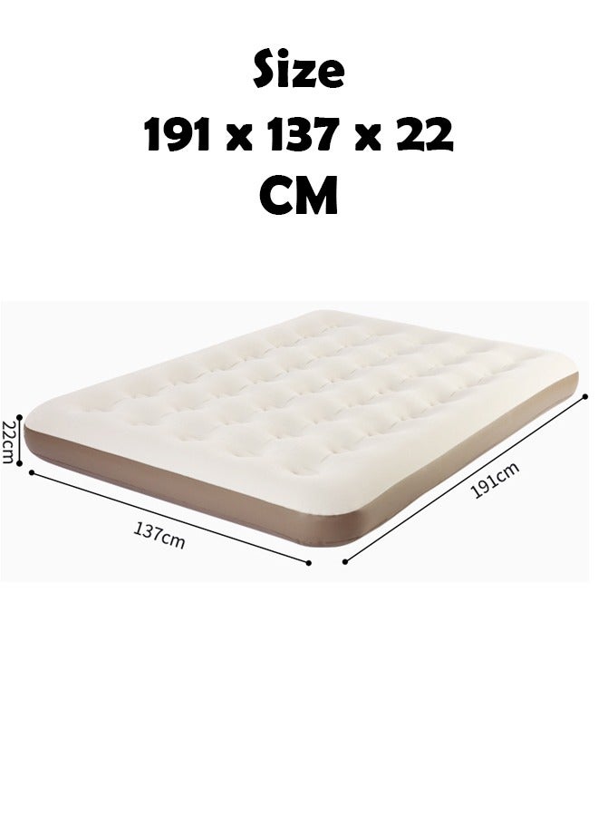 زي سي إم - هابي سرير هوائي سميك قابل للطي للتخييم في الهواء الطلق - محمول، قابل للنفخ، مريح للغاية مع مضخة يدوية، وسادة هوائية وإكسسوارات، مثالي للتخييم والمشي لمسافات طويلة والسفر (191 × 137 × 22 سم) - Image 2