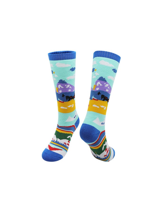 Autumn And Winter Children's Special Thickened Towel-soled Ski Socks, Winter Outdoor Snow Socks, Long Warm Socks For Young Children