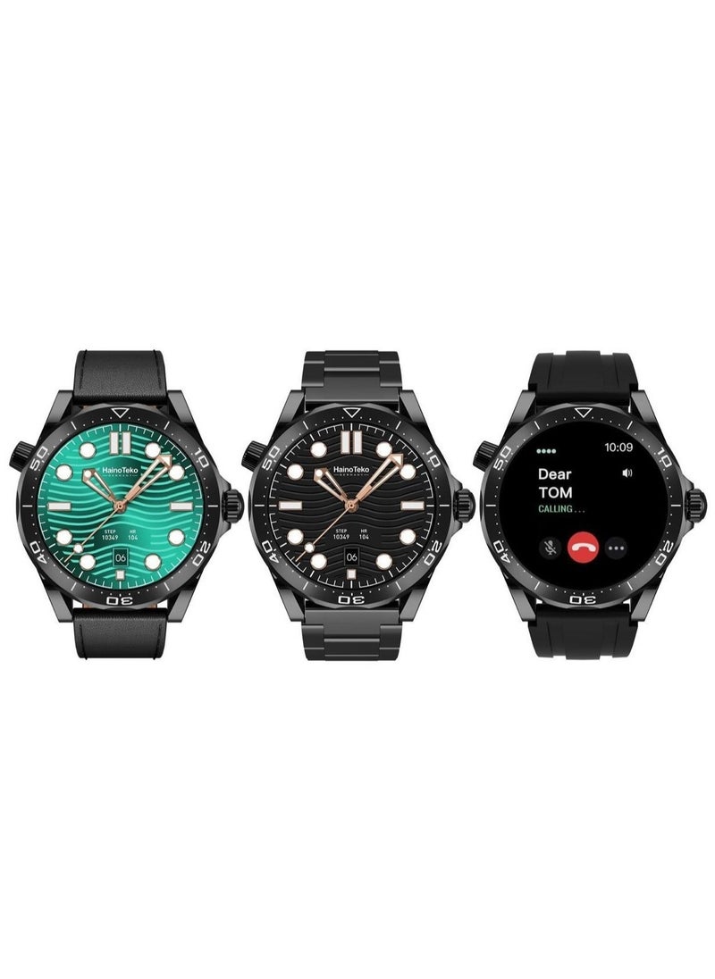 Haino Teko - Smart Watch RW-48 with AMOLED Display and 3 Straps for Boys and Men's - Image 1
