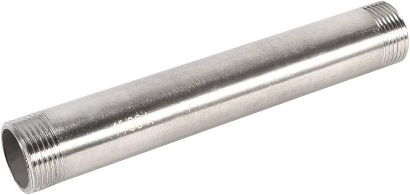 Keenso Straight Stainless Steel Male X Male Threaded Pipe Fitting for Air, Fuel, Water Pipes 1pc (DN25*200mm=1)